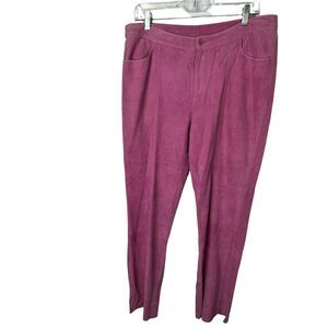 Vintage 90's Lilly Pulitzer 100% Lamb‎ Suede Pink High Rise Lined Pants Sz 12
